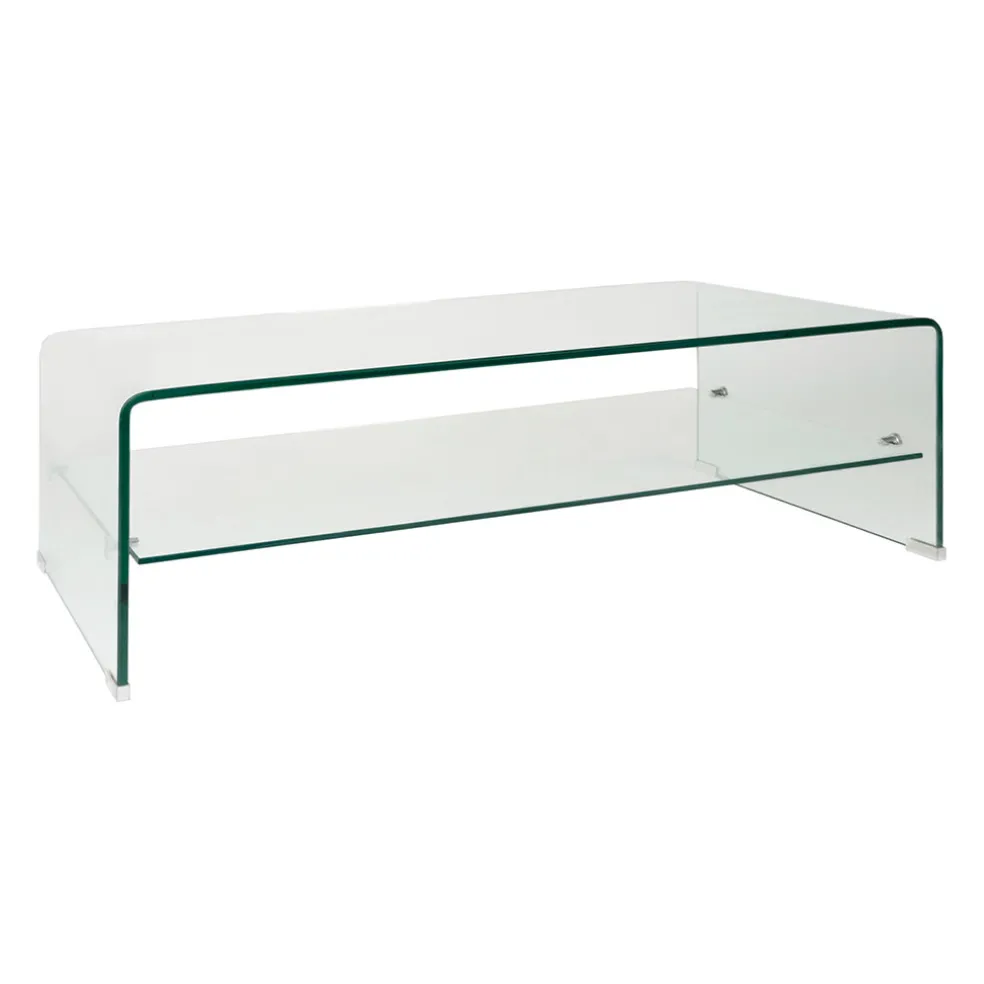 Table basse en verre trempé 110x55cm - Adela