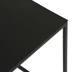 Table basse gigogne carrée (lot de 2) en aluminium et fer noir - Felia