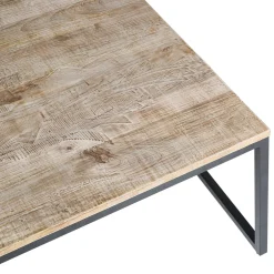 Table basse gigogne (lot de 3) en manguier et fer noir -Noe