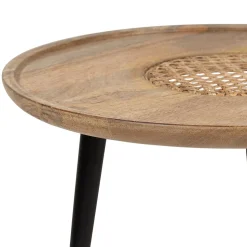 Table basse gigogne (lot de 2) en manguier naturel et fer noir - Balamea