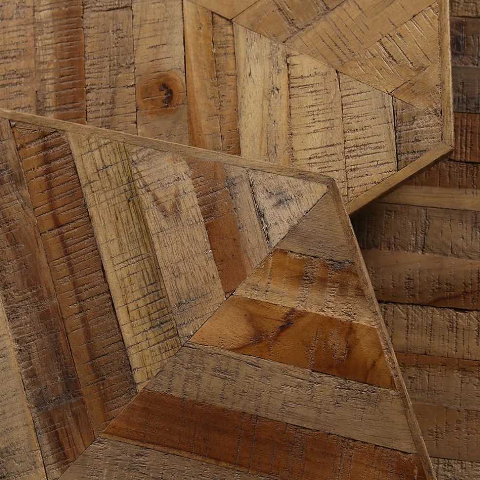 Table basse gigogne (lot de 3) en teck et métal - Woody