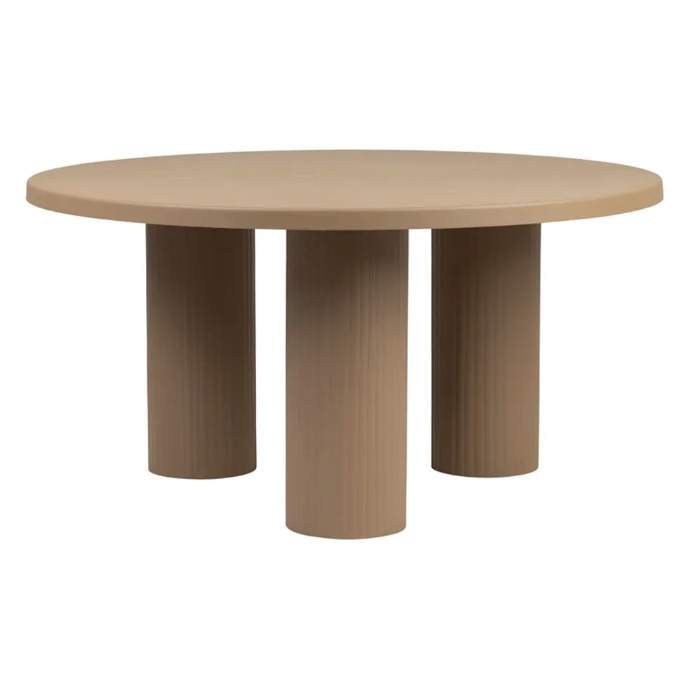 Table basse ronde 3 pieds en fer beige d70xh35cm - Organic