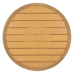 Table basse ronde effet cannage naturel d70cm - Malaya