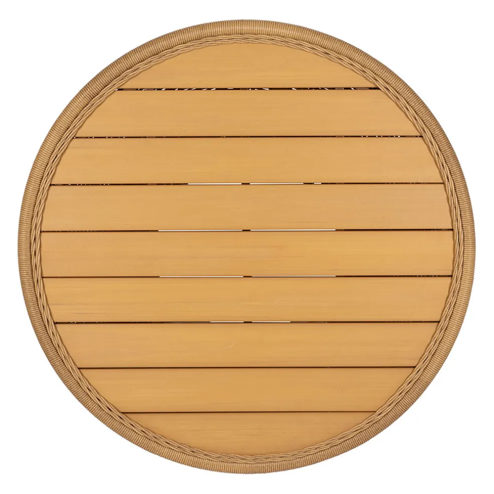 Table basse ronde effet cannage naturel d70cm - Malaya