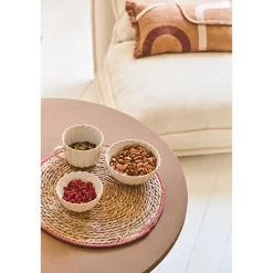 Table basse ronde en fer beige d79xh40cm - Minimal