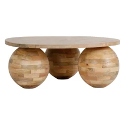 Table basse ronde en manguier naturel d79cm - Organic