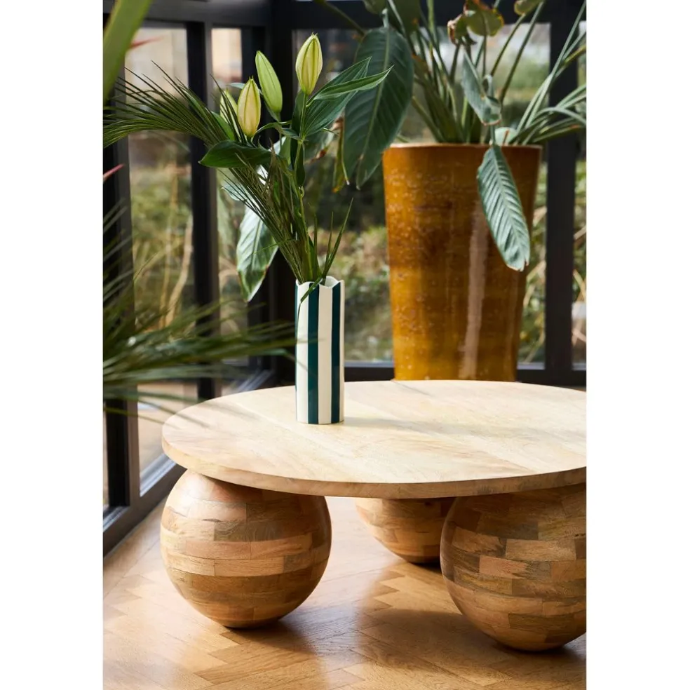 Table basse ronde en manguier naturel d79cm - Organic