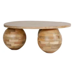 Table basse ronde en manguier naturel d79cm - Organic