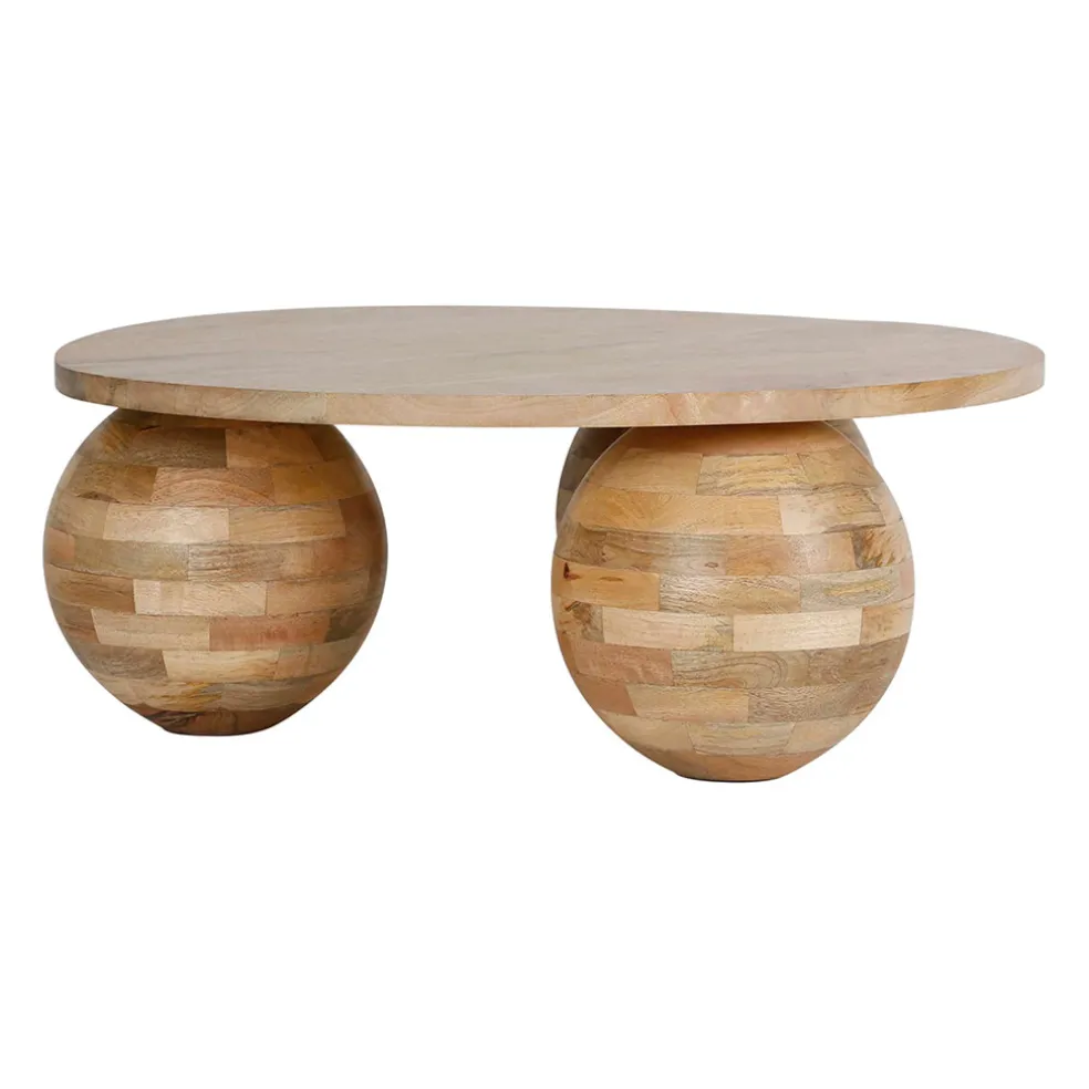 Table basse ronde en manguier naturel d79cm - Organic