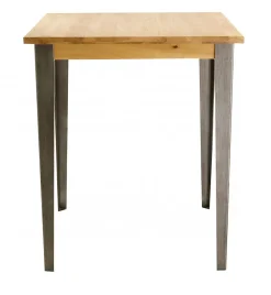 Table de bar carrée en chêne massif et pieds acier 90x90 cm - Manny