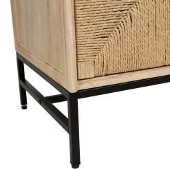 Table de chevet 1 porte en naturel et noir - Kenda