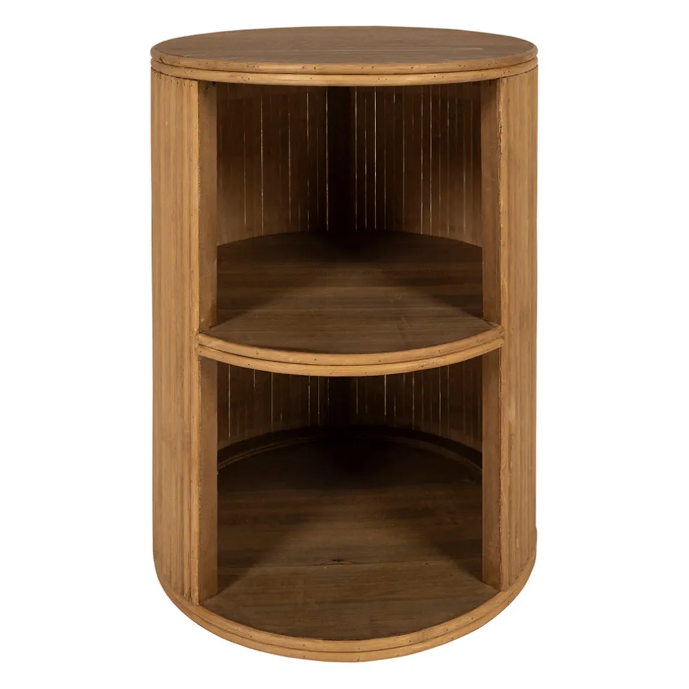 Table de chevet avec 2 niveaux en bambou naturel - Saori