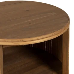 Table de chevet avec 2 niveaux en bambou naturel - Saori