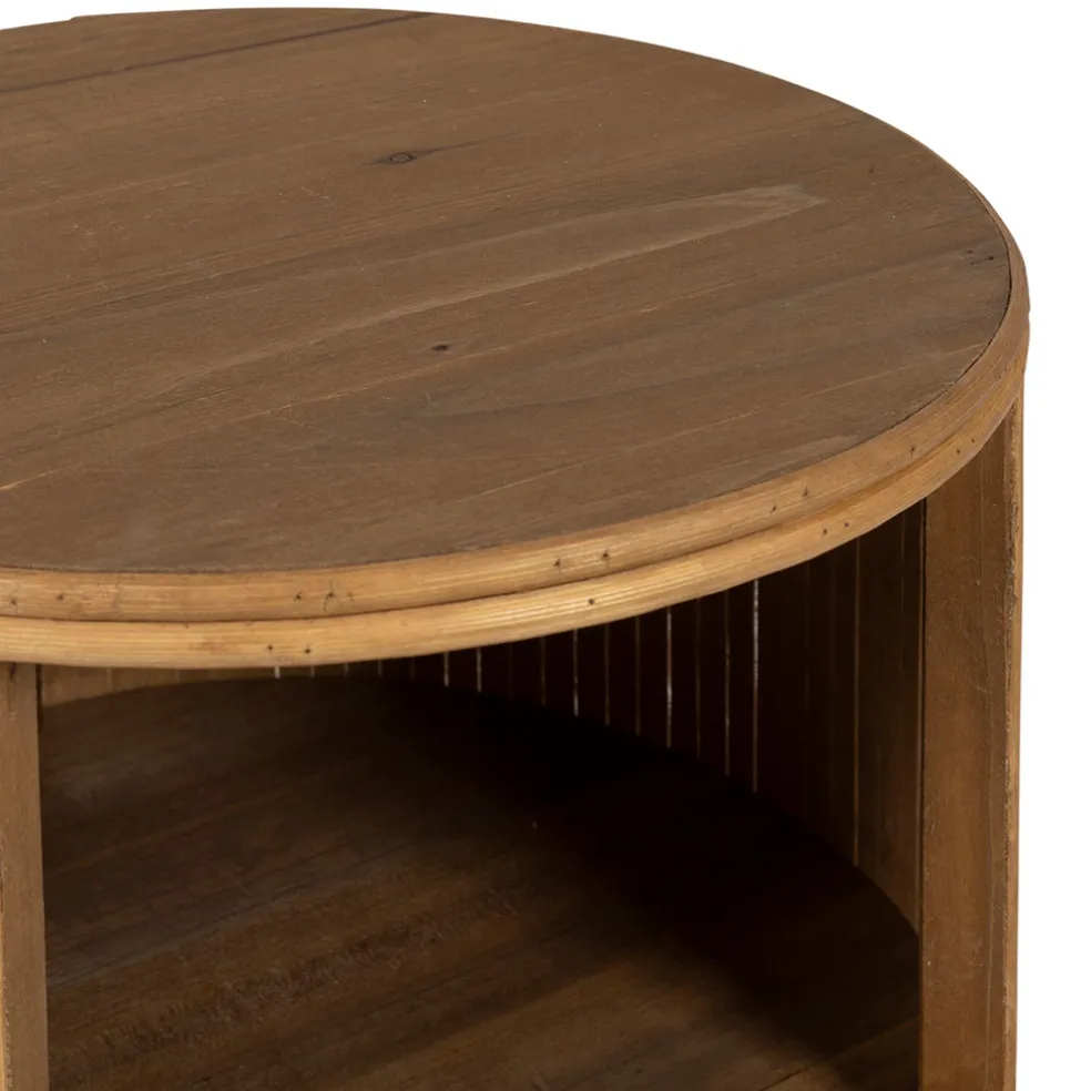 Table de chevet avec 2 niveaux en bambou naturel - Saori