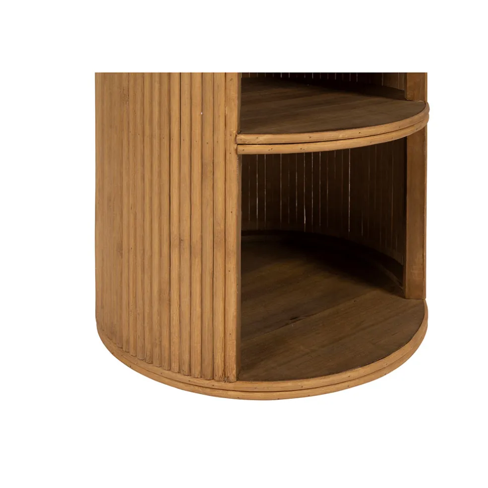 Table de chevet avec 2 niveaux en bambou naturel - Saori