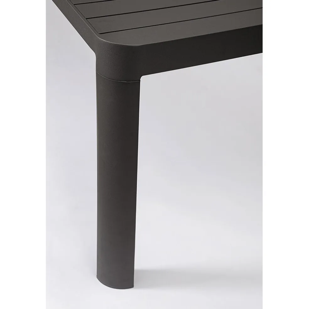 Table de jardin avec allonge en aluminium anthracite 180(+60)x100cm - Kiplin