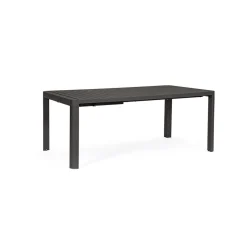 Table de jardin avec allonge en aluminium anthracite 180(+60)x100cm - Kiplin