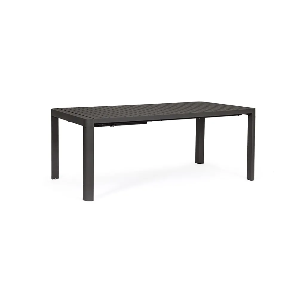 Table de jardin avec allonge en aluminium anthracite 180(+60)x100cm - Kiplin