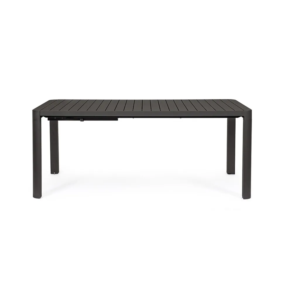 Table de jardin avec allonge en aluminium anthracite 180(+60)x100cm - Kiplin