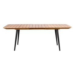 Table de jardin avec rallonge en acacia écru 210-160x80cm - Santo