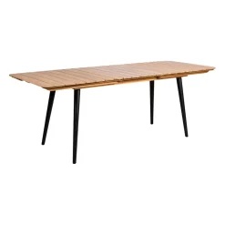 Table de jardin avec rallonge en acacia écru 210-160x80cm - Santo