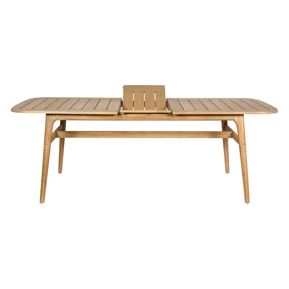 Table de jardin avec rallonge en acacia naturel 180-200x100cm - Cirina