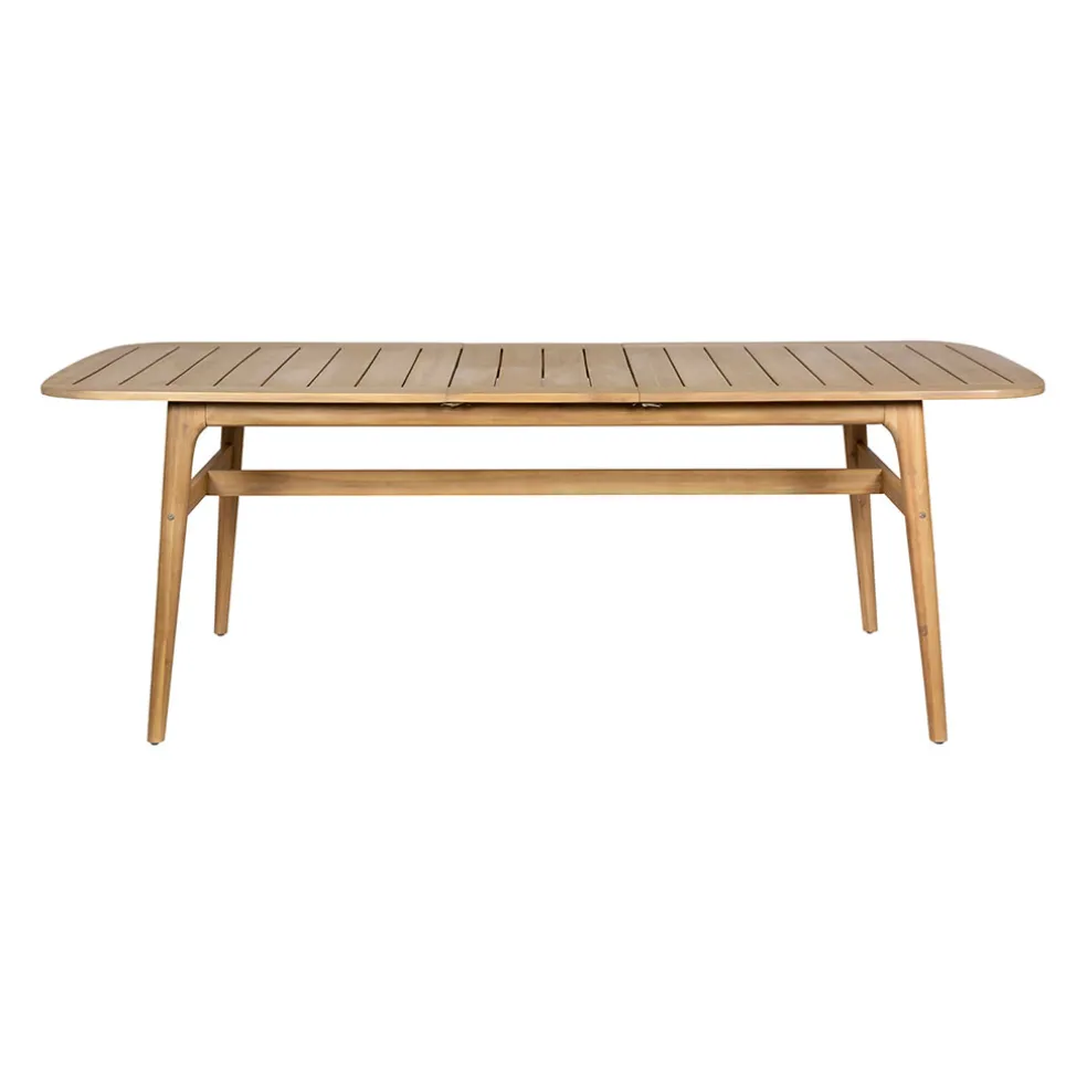 Table de jardin avec rallonge en acacia naturel 180-200x100cm - Cirina