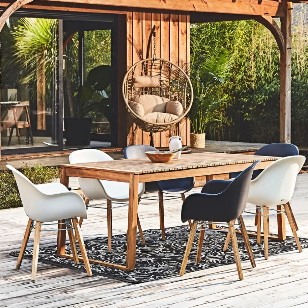 Table de jardin en bois d'acacia 190x90cm - Emili