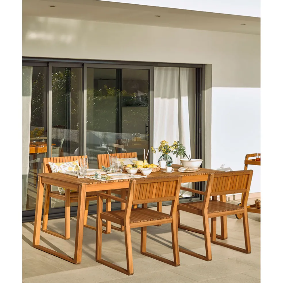 Table de jardin en bois d'acacia 190x90cm - Emili