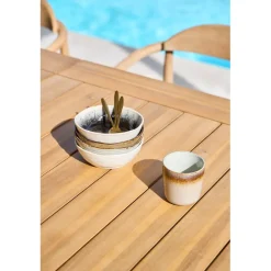 Table de jardin extensible en acacia naturel 180(+40cm)x100cm - Cavalo