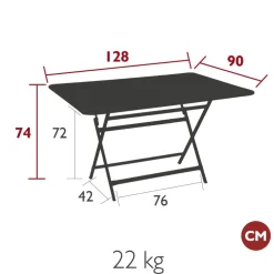 Table de jardin pliante en acier carbone- Bistro