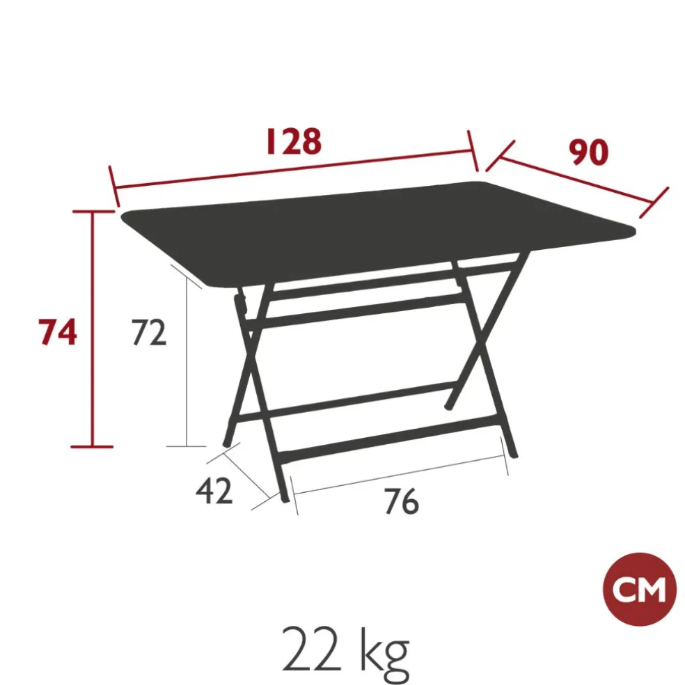 Table de jardin pliante en acier carbone- Bistro