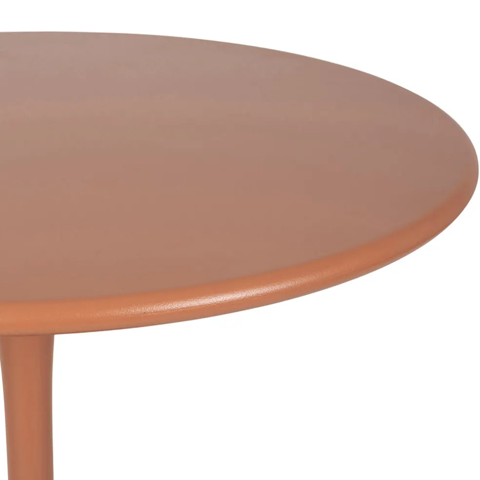 Table de jardin rond en fer terracotta d80cm - Lumi