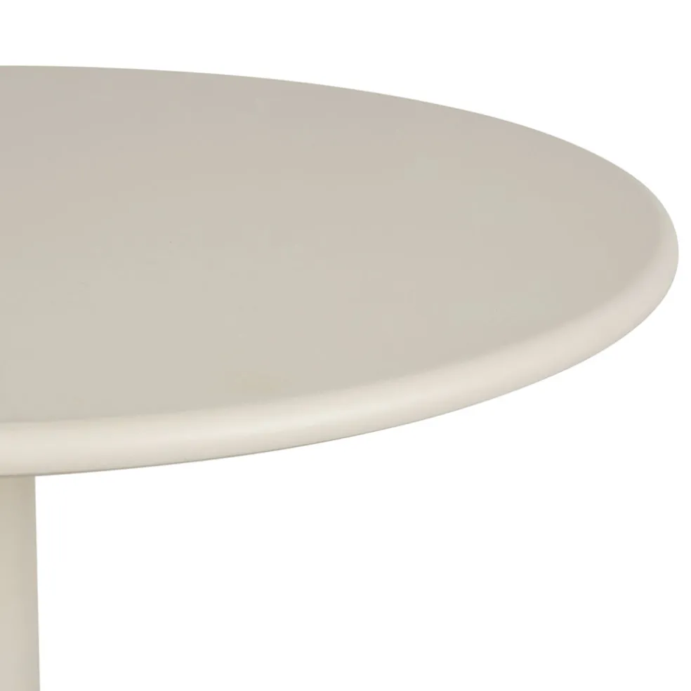 Table de jardin ronde en acier écru d60cm - Ajay