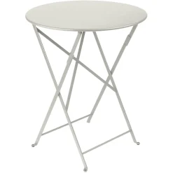 Table de jardin ronde pliante en acier gris argile - Bistro