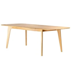 Table de repas avec allonge intégrée en chene naturel 180(+50)x100xh76cm - Sublime