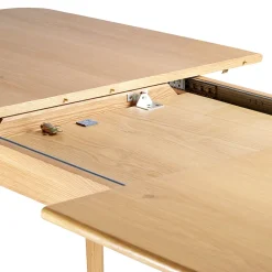 Table de repas avec allonge intégrée en chene naturel 180(+50)x100xh76cm - Sublime