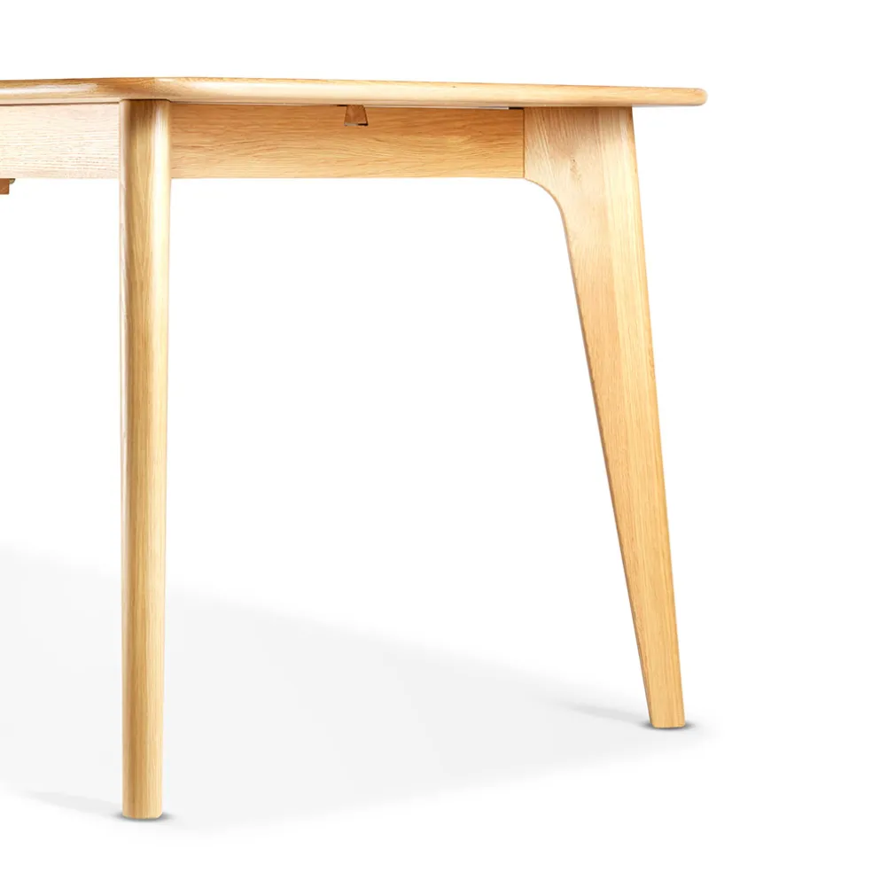 Table de repas avec allonge intégrée en chene naturel 180(+50)x100xh76cm - Sublime