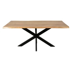 Table de repas en acacia et pieds en fer noir 180x90cm - Brooklyn