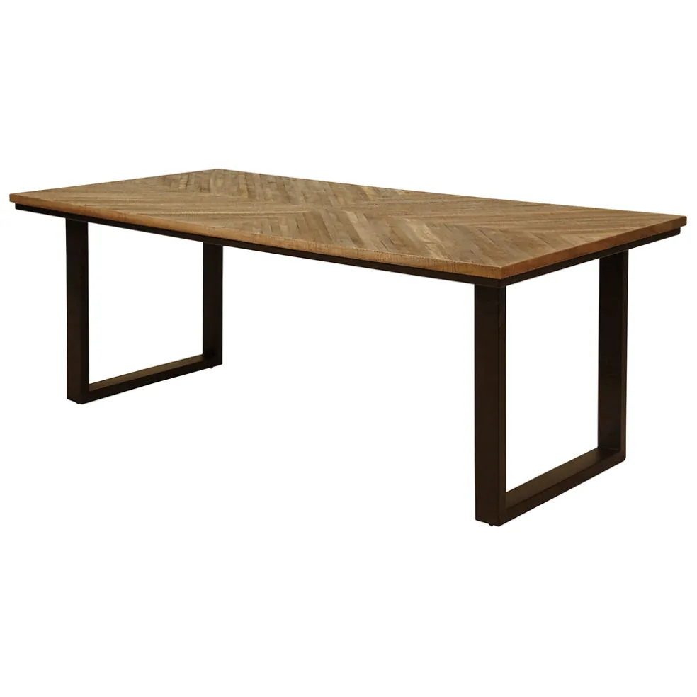 Table de salle à manger rectangulaire en Teck Noir - Wally