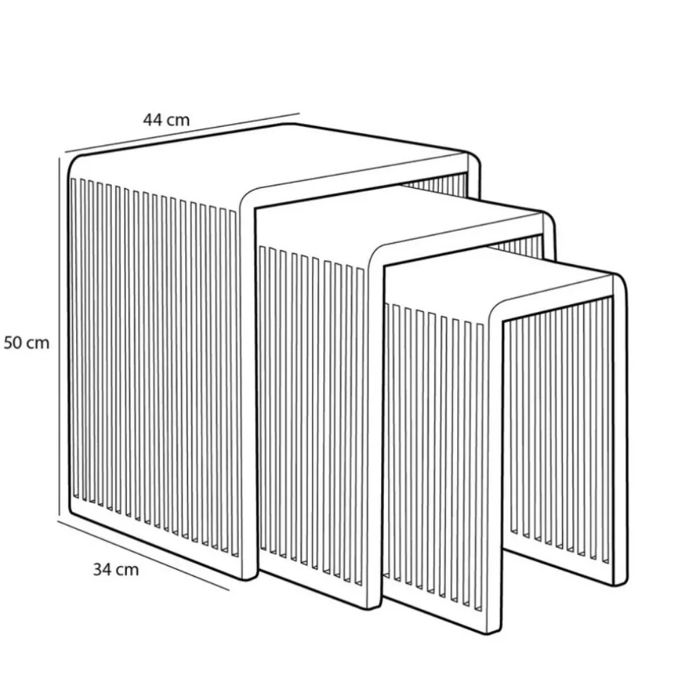 Table d'appoint gigogne (lot de 3) en bois naturel - Yonker