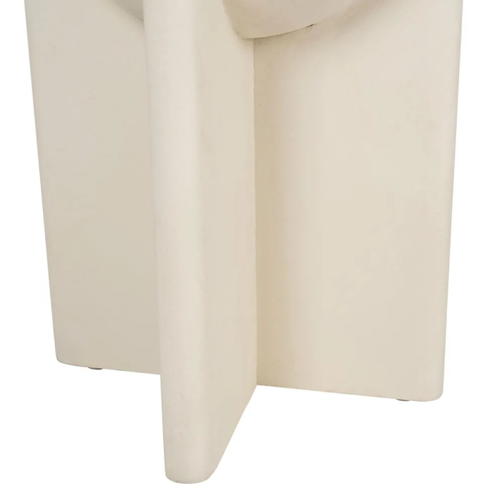 Table d'appoint ronde effet béton ciré blanc cassé d40cm - Leros