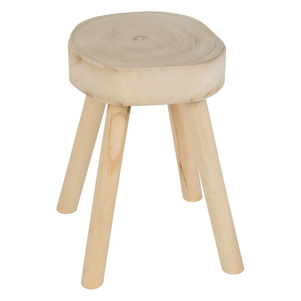 Table d'appoint ronde en paulownia naturel - Boende