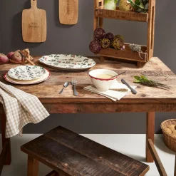 Table en bois en manguier et acacia recyclés 120x75cm - campagne naturel