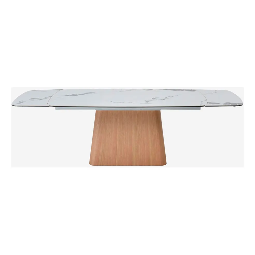 Table extensible en verre et céramique blanc l180-260cm - Linka