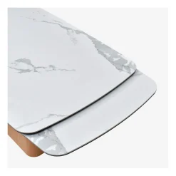 Table extensible en verre et céramique blanc l180-260cm - Linka