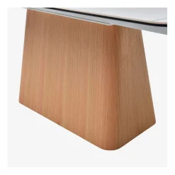 Table extensible en verre et céramique blanc l180-260cm - Linka