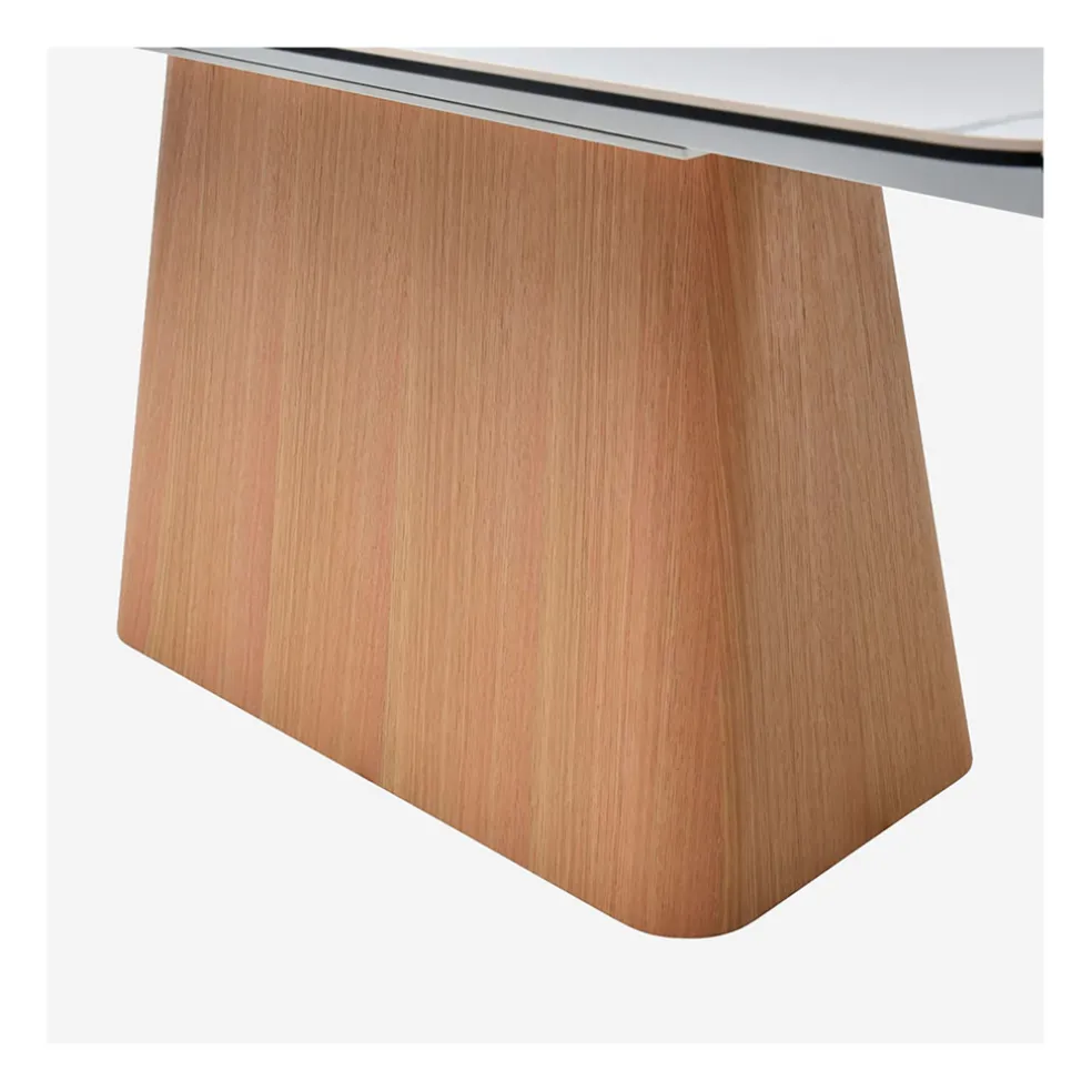 Table extensible en verre et céramique blanc l180-260cm - Linka