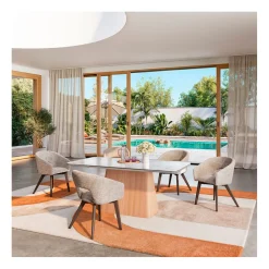 Table extensible en verre et céramique blanc l180-260cm - Linka