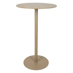 Table haute d'extérieur ronde en acier taupe d60xh100cm - Ajay